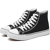 yageyan Men’s High Top Canvas Sneakers Fashion Lace up Walking Shoes Casual Classic