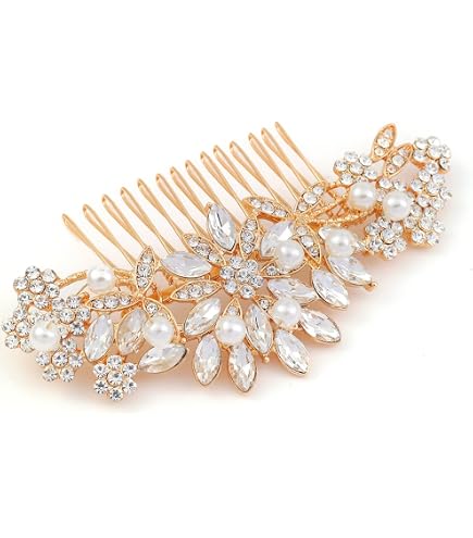 Amazon.com : BERYUAN Clear Crystal Teardrop Hair Comb for 