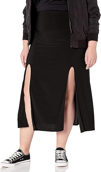 plus size double slit dress