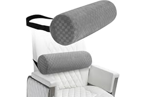 WUWUMILINE Lumbar Roll Support Foam Pillow for Back Support, Lumbar Support Cushion with Pillowcase and Adjustable Strap for Office, Gaming Chair, Car, Seat Pain Relief&Improving Posture (Light Grey11*4.3'')