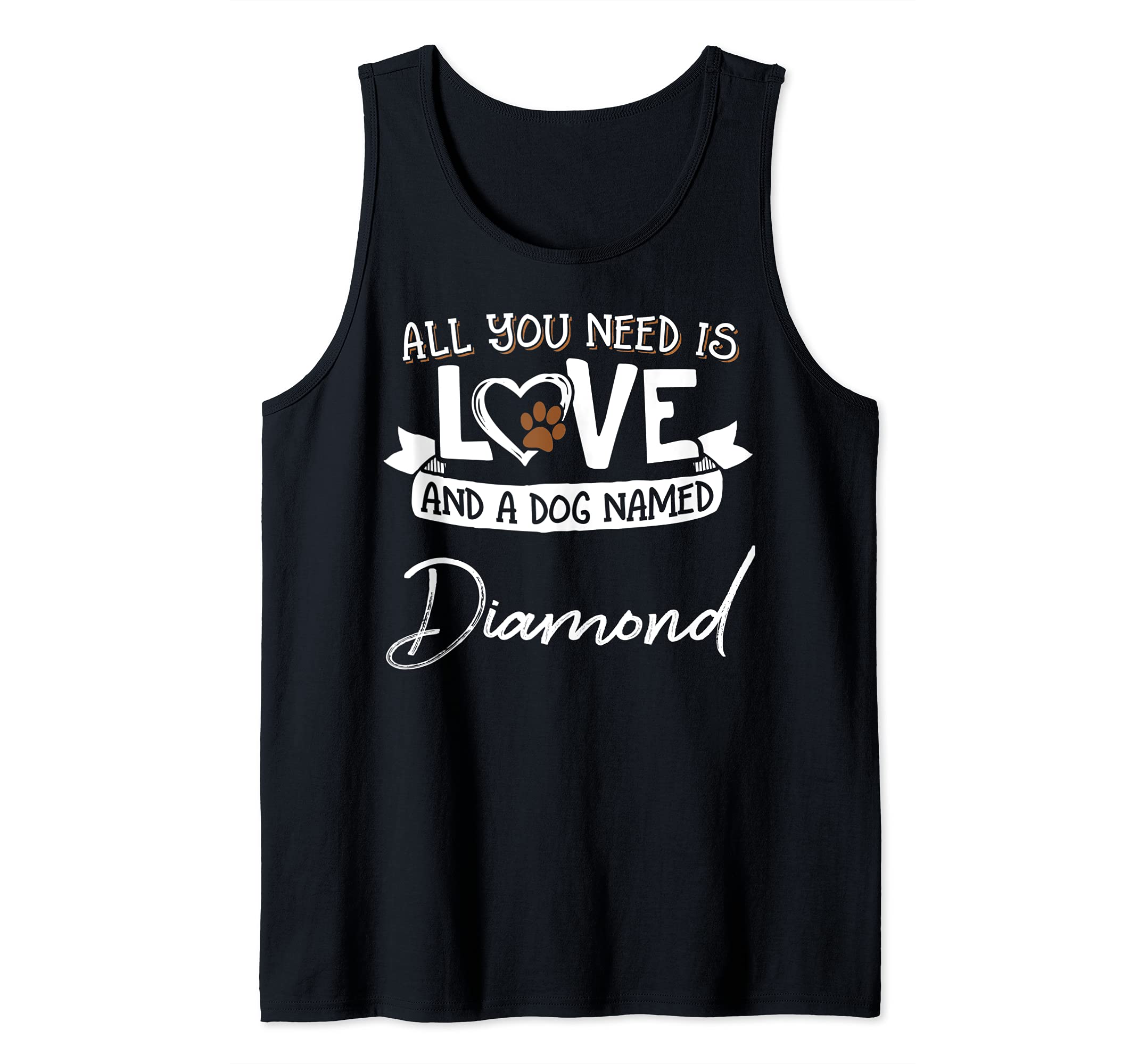 Cute Dog Named Diamond Design for Women and Men Tank Top
