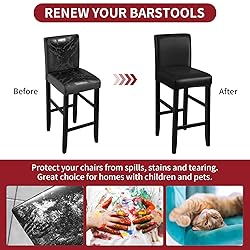YISUN Bar Stool Covers, Stretch Waterproof PU Bar