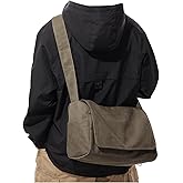 Messenger Bag for Men, Crossbody Bag Aesthetic, Water Resistant Unisex Classic Canvas Shoulder Bag