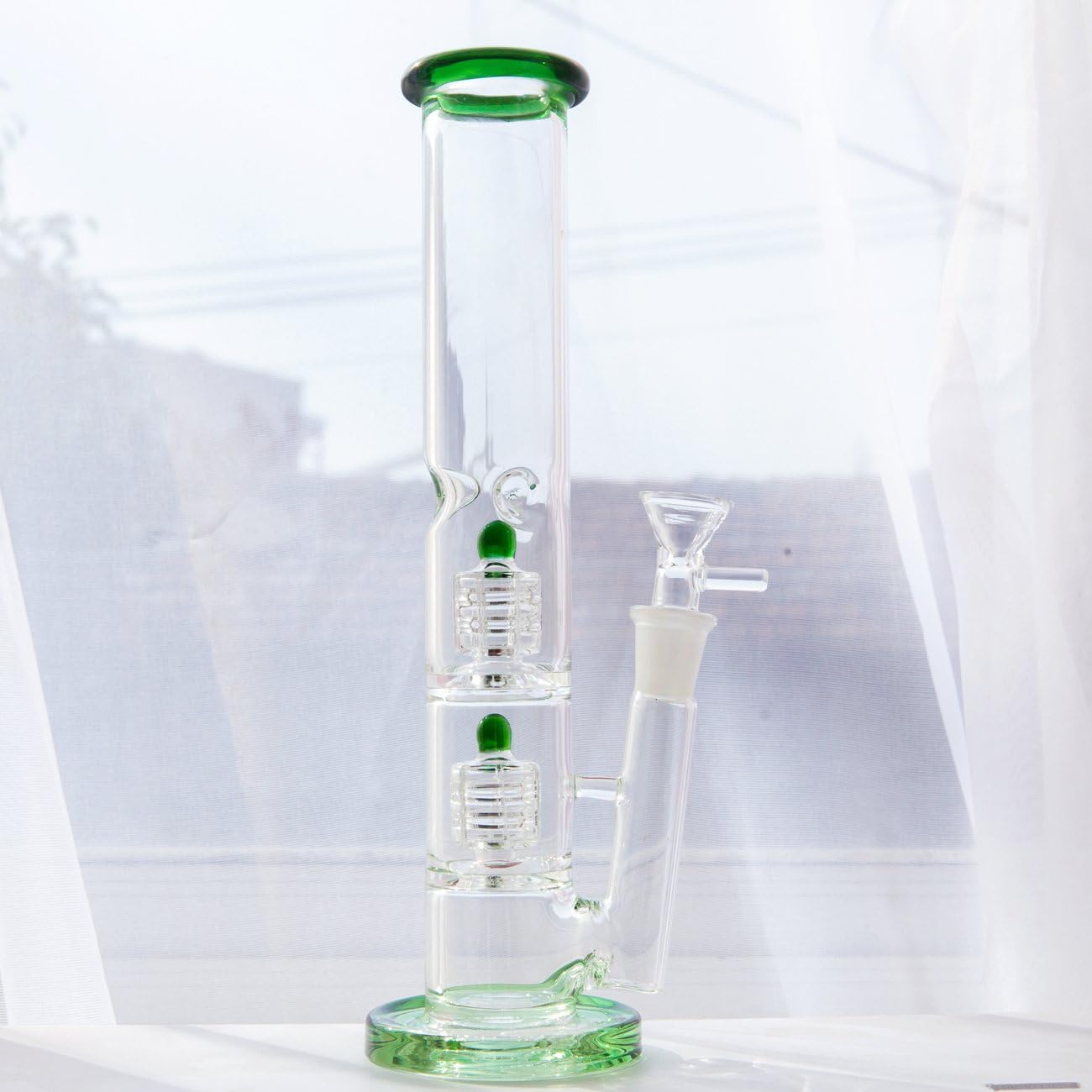 XPQY vase high Temperature sterilized vase 11 inches high (Green)