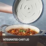 Overmont Enamelled Cast Iron Casserole Pot 26 cm 5.2L with Lid Grey view 3