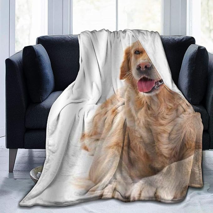PENGTU Luxury Throw Blanket,Golden Retriever Dog Laying