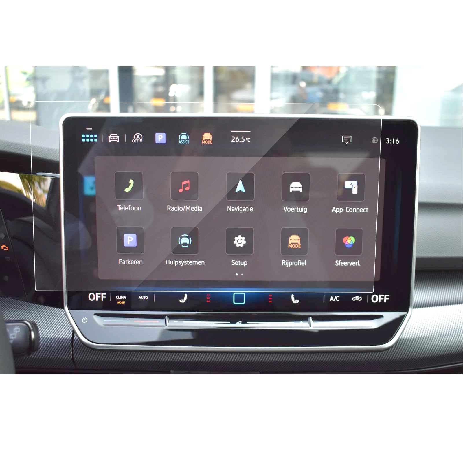 Photo 1 of SXCY for 2025 2026 VW Tiguan Tempered Glass Screen Protector 12.9 Inch for Volkswagen Tiguan 2025 2026 Accessories 2025 Tiguan Navigation Touch Screen Protector