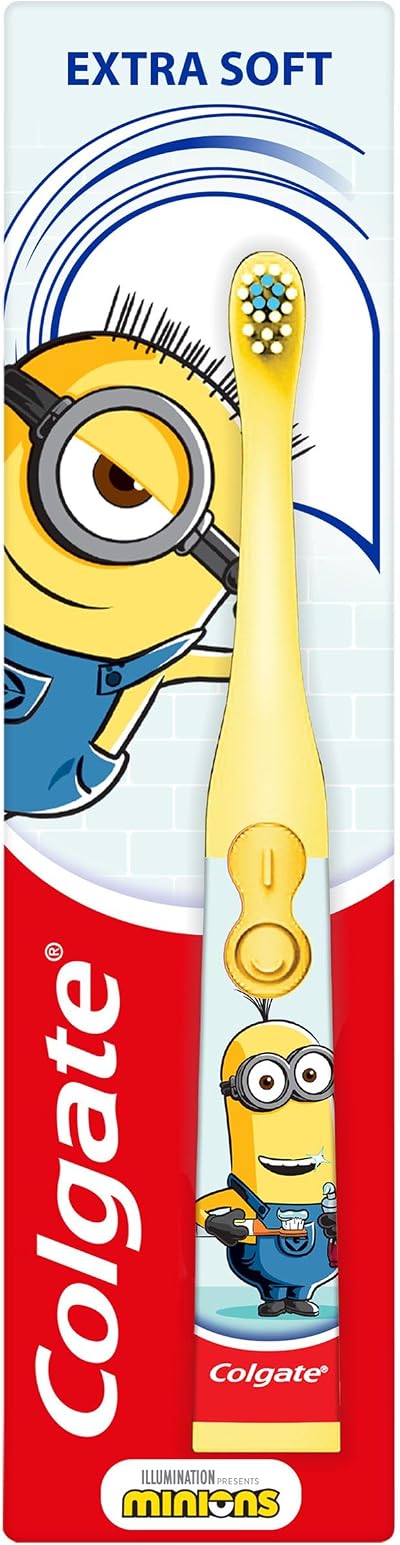 Colgate Minions Kids Battery Powered Toothbrush Age 3+ Extra Soft Bristles