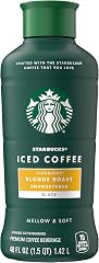 Starbucks Blonde Roast Iced Coffee, Black Unsweetened, 48 Fl Oz Bottle | Made with Real Starbucks Coffee,100% Arabica Beans, 