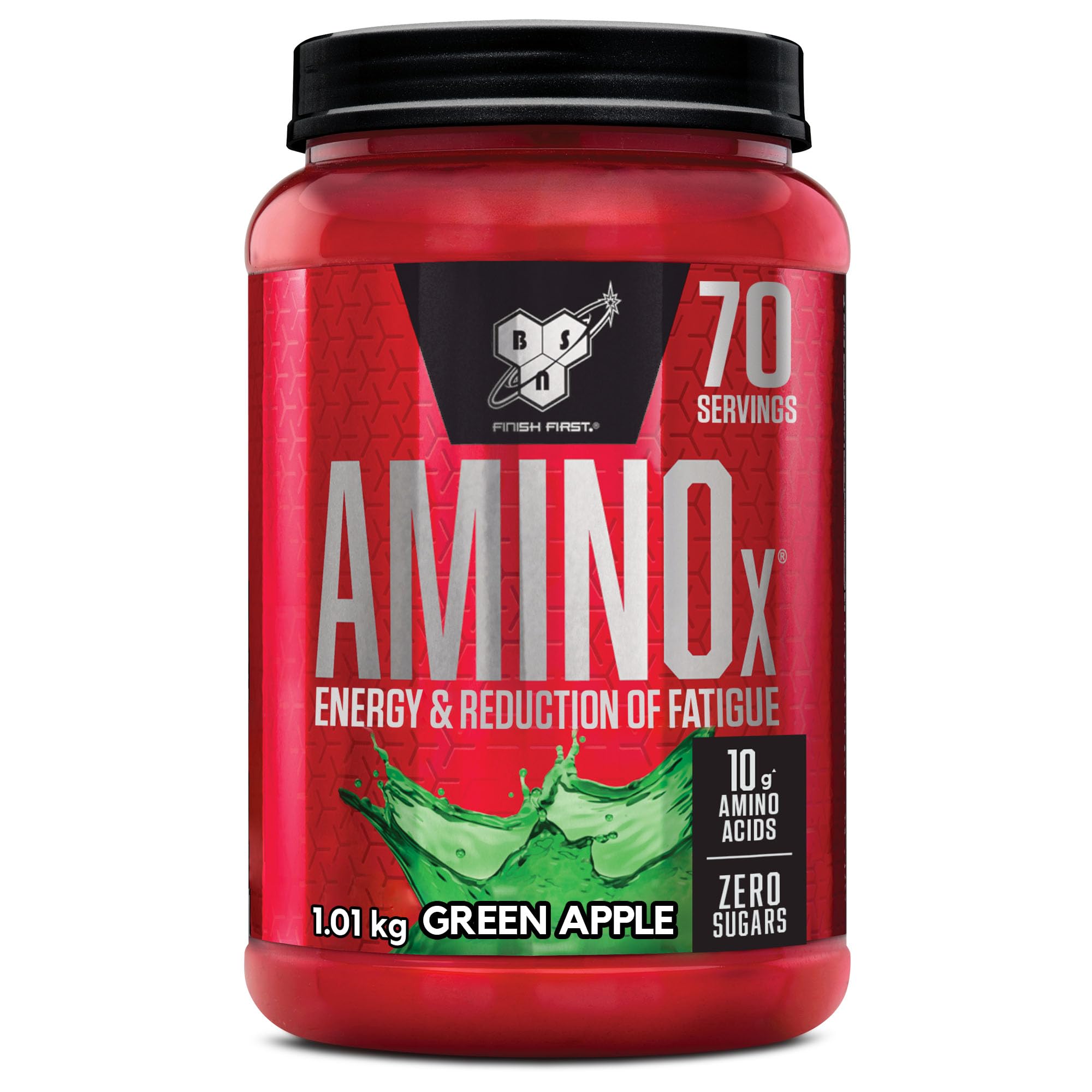BSN Nutrition Amino X Supplement with Vitamin D, Vitamin B6 and Amino Acids, Green Apple Flavour, 70 Servings, 1 kg