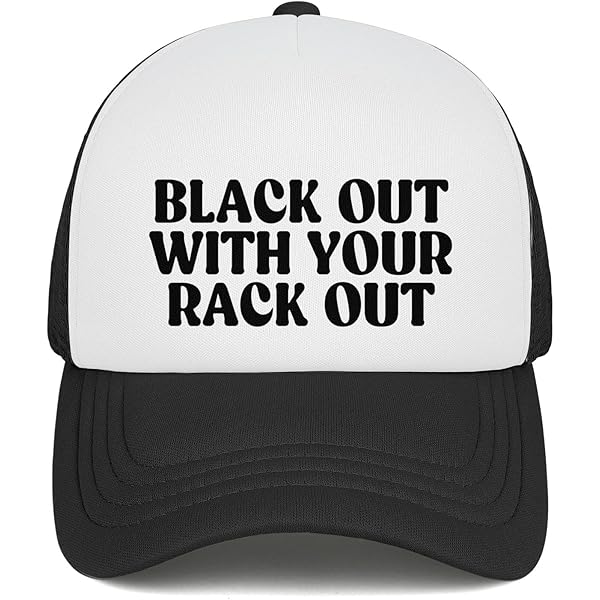 RIVEMUG White Trash Trucker Hat Flat Bill High Crown Adjustable