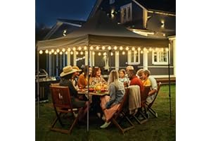 Eliteemo LED Canopy Lights for 10x10Ft Canopy, 40 Ft LED Canopy String Light, Outdoor Canopy Tent Lights with 80 LED Warm White Bulbs and 8 Modes, Waterproof, Super Bright to Display at Night Outdoors