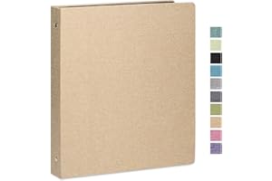 Cherrich 3 Ring Binder 1 Inch for 8.5" x 11" Paper, Planner Binder with Linen Hardcover and 2 Interior Pockets Paper for Organization of School, Business and Home