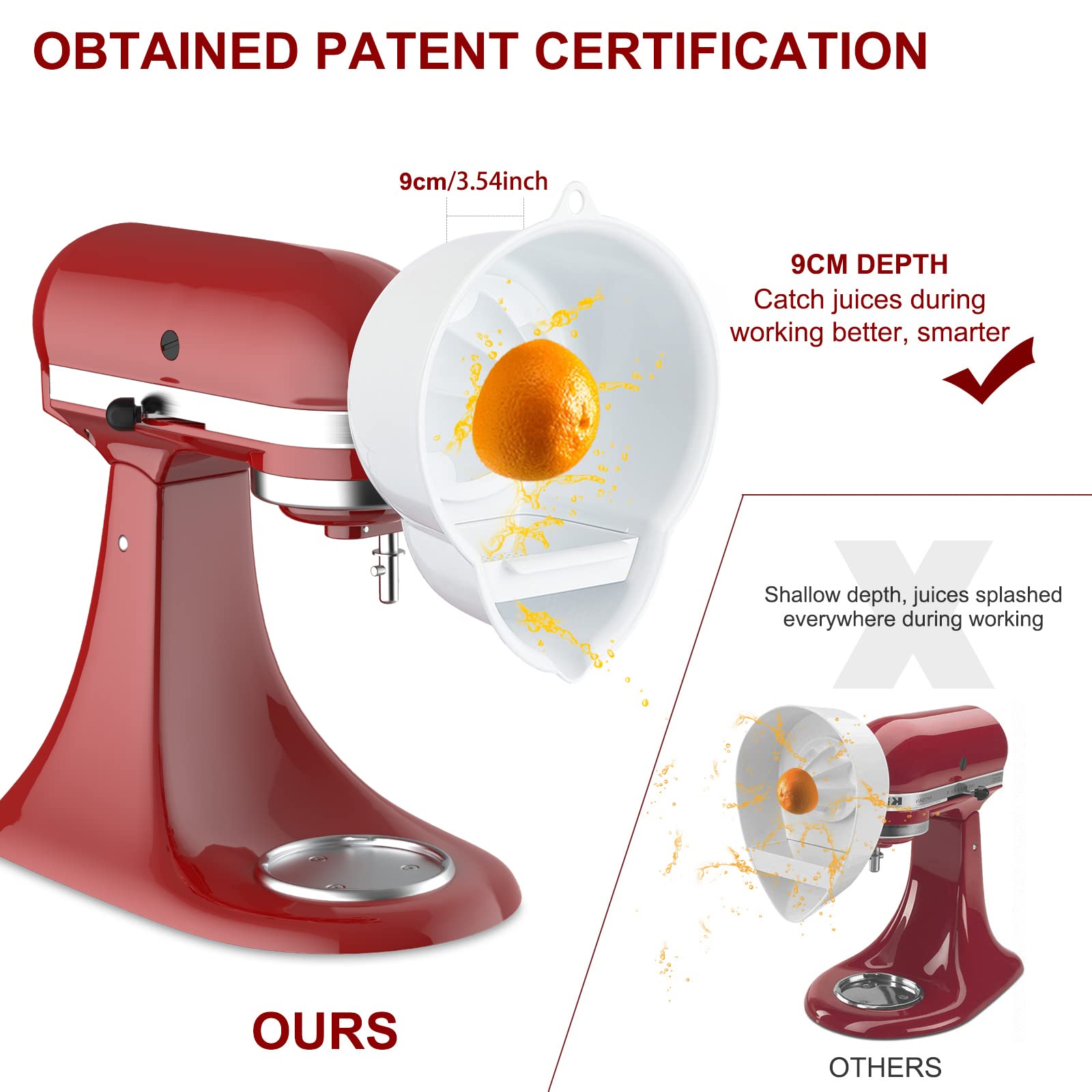 Juicer Attachment for Kitchenaid Stand Mixer with 2 Size Reamer,Juicer for Kitchenaid Stand Mixer Citrus Juice Attachment Accessories by InnoMoon