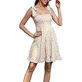 DUKAKII Women's Floral Dress 2025 Boho Summer Stretch Dress Adjustable Spaghetti Strap Mini Dress