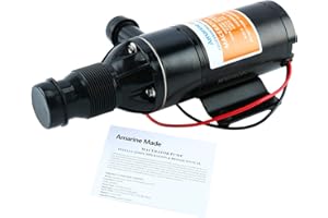 Amarine Made Macerator Waste Water Pump 12V 12 GPM New Anti-Clog Feature for RV Marine Trailer Toilet Sewer Self Priming
