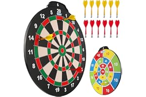 ESJAY 18 inch Magnetic Dart Board Set for Kids, Indoor Outdoor Game Dart Game with 12 Darts, Dartboard Toys Gifts for 8 9 10 11 12 Year Old Boys