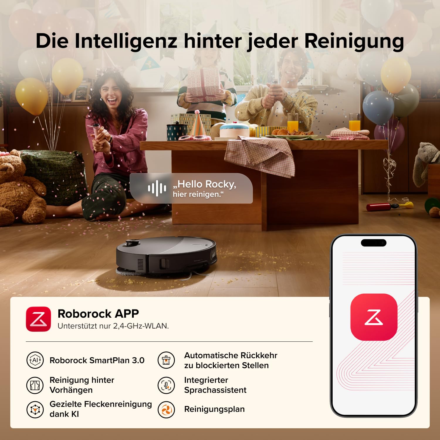roborock Qrevo Edge 2 Set Saugroboter mit Wischfunktion&Hebarem Wischmopp, 25.000 Pa, Anti-Tangle, ultraflach 7,98 cm, 80 °C Heißwasser-Moppwäsche, FlexiArm-Technologie, AI-Hinderniserkennung(Schwarz) 9