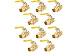 GUOFIS 1/2-Inch Press X Press Ball Valve for Copper Tubing,Brass Full Port Water Stop Shut Off Ball Valve,1/4 Turn with EPDM 