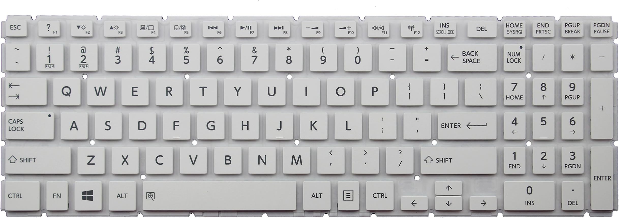 CHNASAWE Laptop US White Keyboard for Toshiba Satellite L55-B5237 L55-B5254 L55-B5255 L55-B5267 L55-B5276 L55-B5288 L55-B5294 L55-B5338 L55-B5357 L55-B5394 L55-B5396