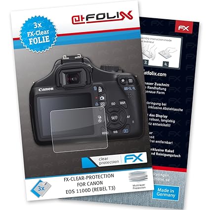 atFoliX Lámina Protectora de Pantalla Compatible con Canon EOS ...