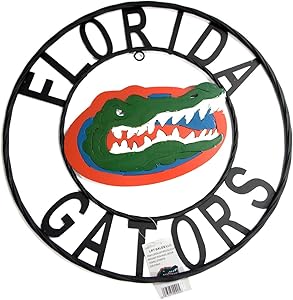 LRT SALES LLC NCAA Florida Gators Collegiate Wrought Iron Wall Decor, 18-Inch, Black/Orange and Blue