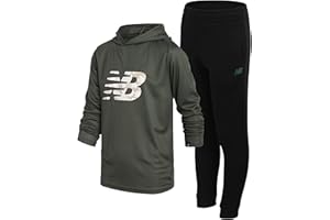 New Balance Boys' Active Sweatsuit - 2 Piece Waffle Knit Hoodie Sweatshirt and Sweatpants - Jogger Pants Set for Boys, 8-16