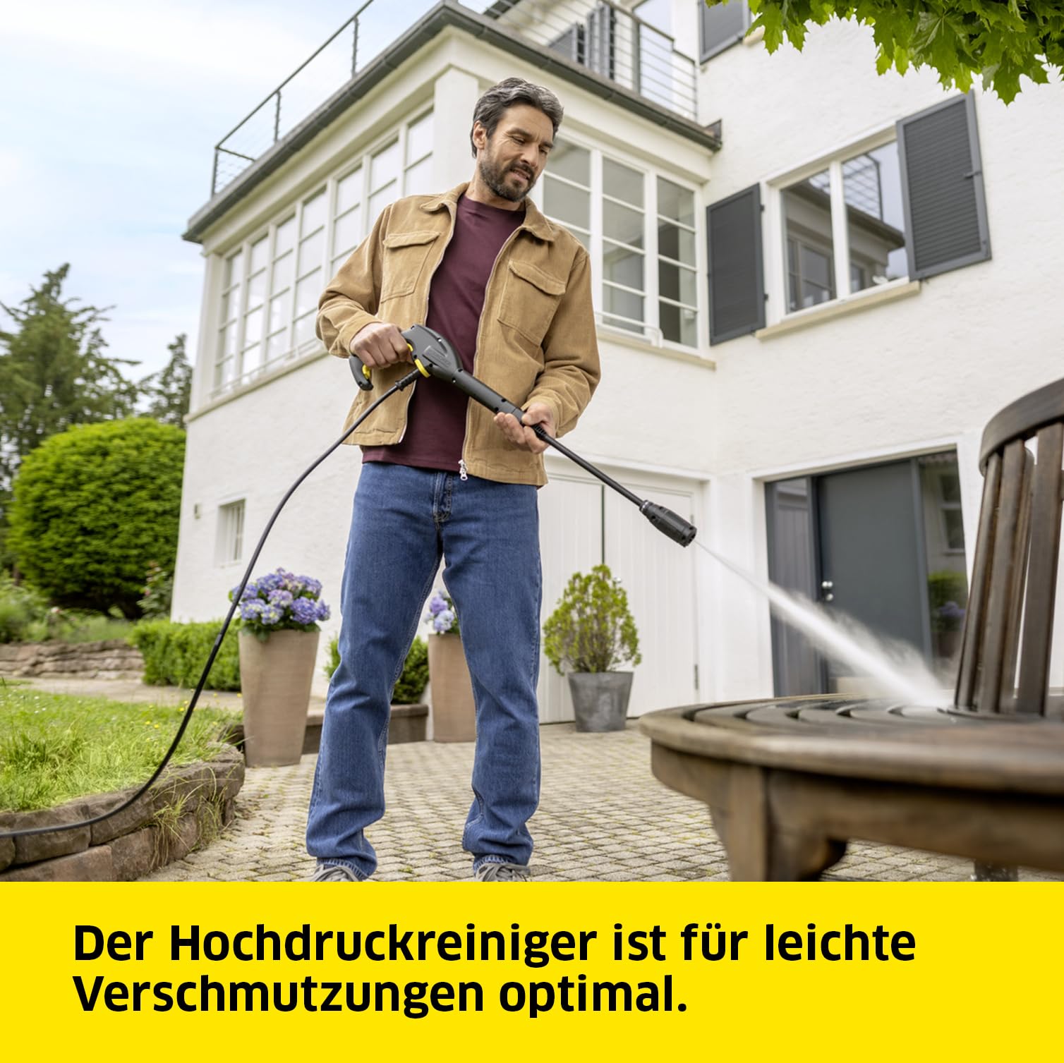 Kärcher Hochdruckreiniger K 3 Horizontal Plus, Druck: max. 120 bar, Fördermenge: 380 l/h, Flächenleistung: 25 m²/h, Gewicht: 4,8 kg, Hochdruckschlauch und -Pistole, Dreckfräser, Strahlrohr 2