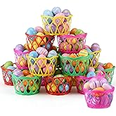 Youyole 36 Pack Easter Baskets Plastic Bags with 4 Colors Net Baskets for Easter Egg Hunt Favors Decorations Party Favors