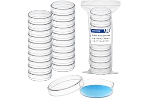 DrosoKing 30Packs Sterile Petri Dishes, 60mm x 15mm Plastic Petri Dishes with Lids, Small Culture Plate for Microbiology, Cel
