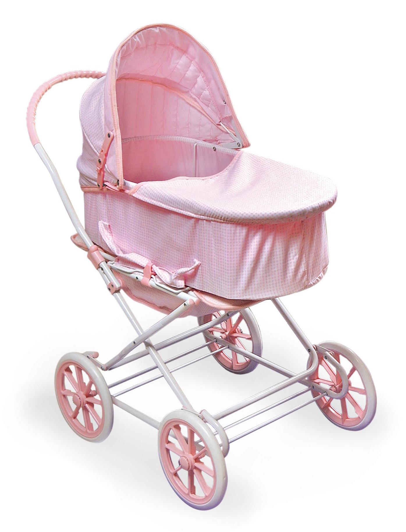 Badger Basket English Style Doll Stroller - Adjustable Canopy Classic Doll Pram - Fits 18 to 22-Inch Dolls - Durable Pretend Play Toy with Smooth Wheels for Kids - Pink Image Badger Basket English Style Doll Stroller - Adjustable Canopy Classic Doll Pram - Fits 18 to 22-Inch Dolls - Durable Pretend Play Toy with Smooth Wheels for Kids - Pink Image