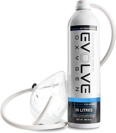 EVOLVE 35 Litre Pure Oxygen Canister with Mask Tube UK Made
