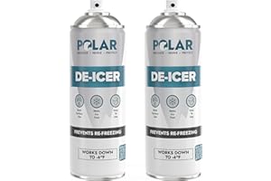 POLAR SPECIALIST COATINGS Polar De-Icer Spray for Car Windshield - 2 x 17 Fl Oz | Fast-Acting & Stops Re-Freezing | Instantly Melts Ice and Frost at −4°F | Spray Deicer for Car Windscreens, Mirrors, Headlights, Locks & Gates