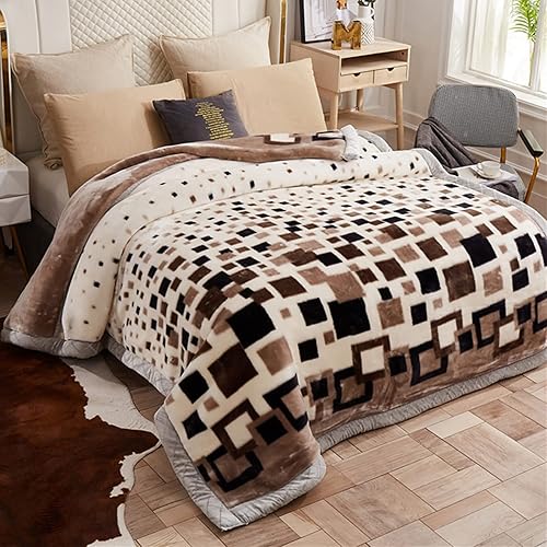 LGYKUMEG Korean Mink Blanket King Size,2 Ply Blankets,4Kg Heavy