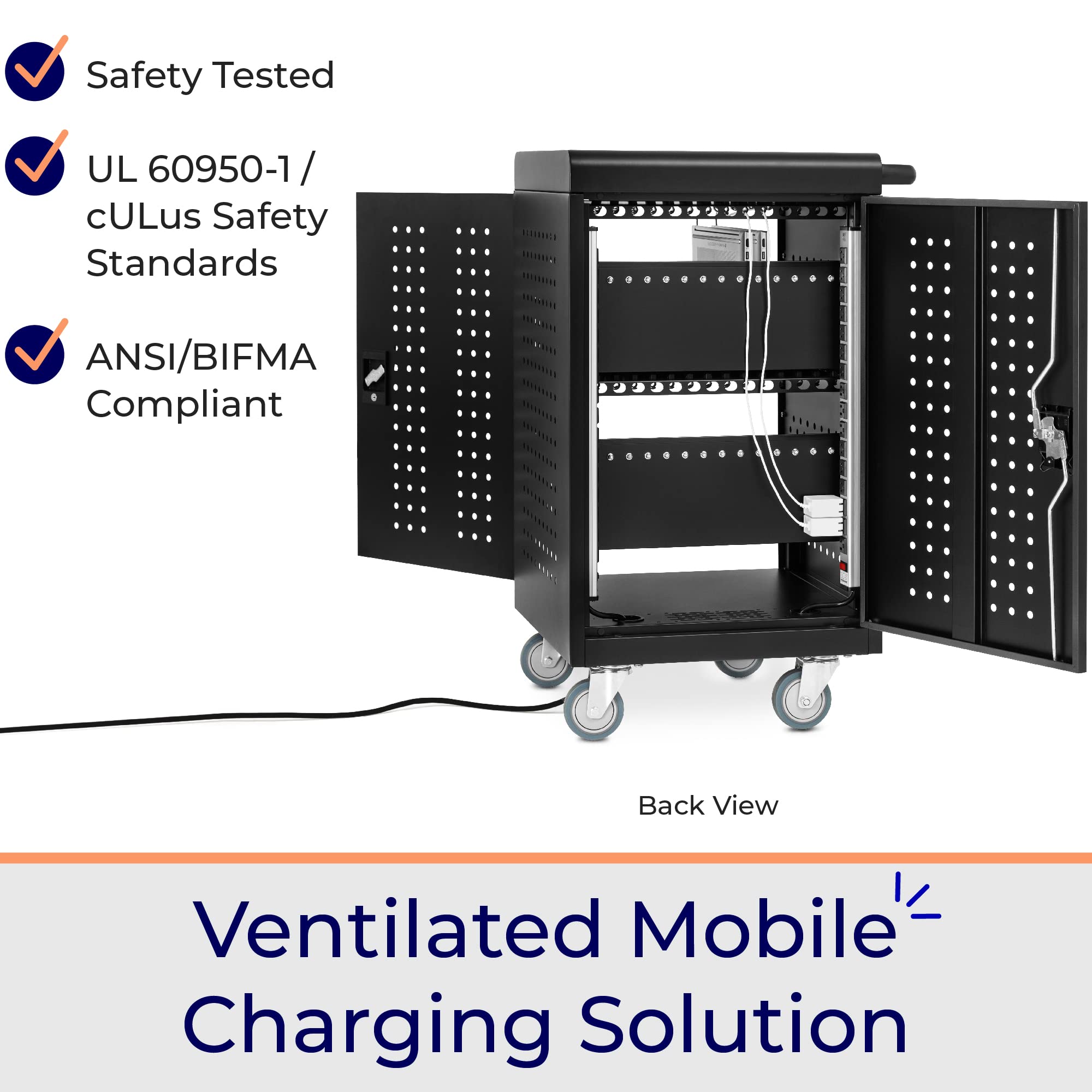 Line Leader 30 Unit Mobile Charging Station Cart W/Locking