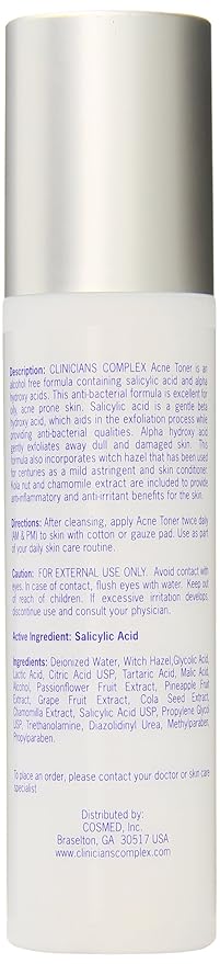 clinicians complex acne toner