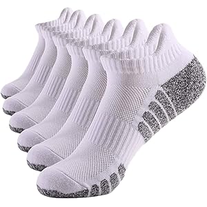 Fhstroonace Mens Cotton Low Cut Running Ankle Socks 6 Pairs | Ankle Tab, Short Cuff, Athletic, Running Sports, Walking, Worko