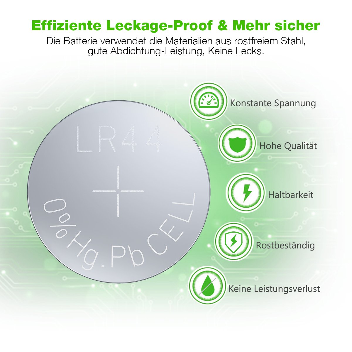 EBL 20 Stück LR44 AG13 G13A A76 L1154 357A Alkaline Knopfzelle Batterien