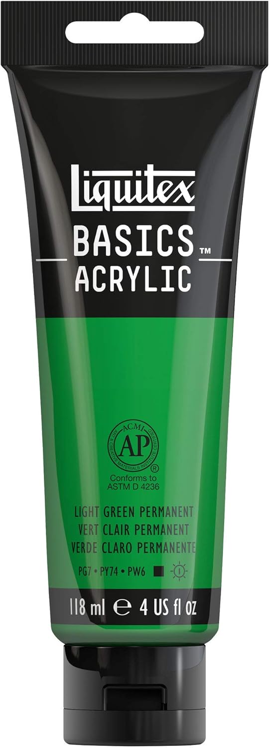Liquitex Basics Acrylic, 118 ml Tube - Green Light Permanent, Light Green Permanent, 118 ml (Pack of 1)