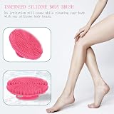 INNERNEED Food-Grade Silicone Body Scrubber Pink Handheld Shower Brush view 5