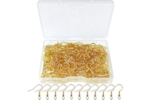 TTSAM 120pcs Earring Hooks with Ball and Coil, Hypo Allergenic Plated Gold Ear Wires with Transparent Storage Box, for DIY Jewelry Making
