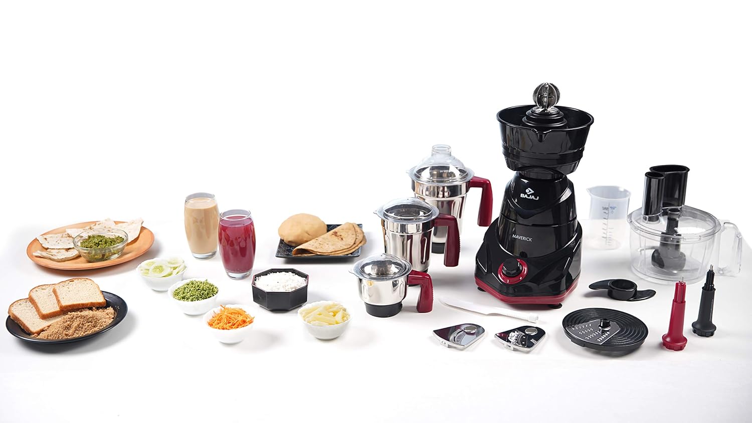Mixer Grinder 750W With 3 Jars Food Processor Bowl and Coconut Scraper