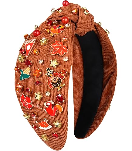 Amazon.com : boderier Thanksgiving Headband Beaded Pumpkin  display picture 1