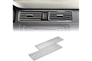 BSAMZO 20Pcs Car Air Conditioner Air Outlet Decorative Strips, U Shape Moulding Trim Strip Line Car Interior Shiny Accessories DIY Decoration Universal for Most Car Air Outlets (Silver)