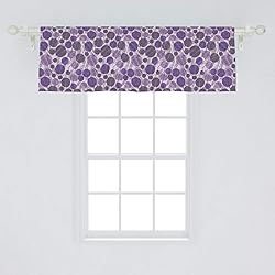 Ambesonne Flower Window Valance, Floral Art with
