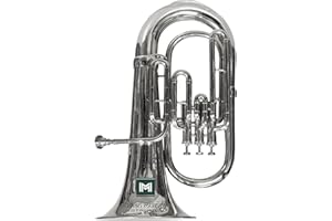 Indian Musical Instrument Euphonium 3 Valve Bb Pitch WITH Carry Case & Mouthpiece (SILVER)