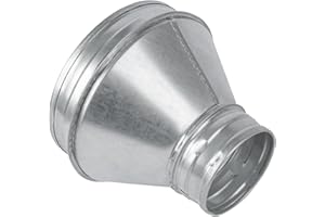 HVAC OV 6" to 3.15" Inch Round Duct Reducer - Male Fit Galvanized Steel Pipe Increaser - Coupling for Round Duct Ventilation Systems - Heating & Cooling, HVAC