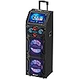 IQ Sound IQ-4922DJWK 2 x 12-inch Portable Bluetooth Speaker Karaoke & Built-in Tablet, FM Radio, 7-Band EQ, Built-in Lights, Guitar Input, Dual Microphone Jacks, WiFi, 14.1" Display and Android 7.1