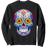 Flower Sugar Skull Day Of The Dead Dia De Los Muertos Funny Sweatshirt