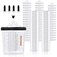 REFINE Disposable Paint Sprayer Gun Cups Kit for Hvlp Spray Gun, 22.9 Ounce 650ml-50 Cup Liners and Lids with 125 Micron Strainer, 20 Plugs and 1 Hard Cup with Retainer Ring